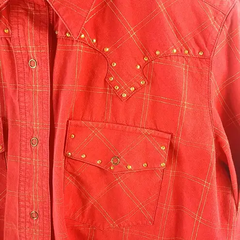 Cruel Girl  M Western Cowgirl Red Gold Top