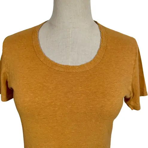 Mollusk Athena Hemp Scoop Tee in Mustard Orange