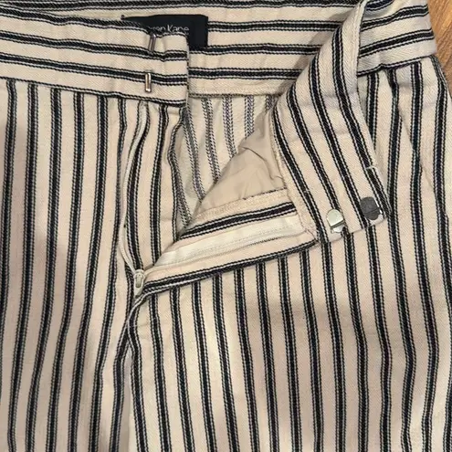 Karen Kane off white and navy straight ankle pant size 10 spring, casual crop