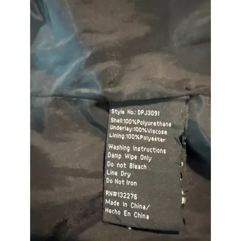 LA coalition jacket womens large Black Faux Leather Motorcycle Jacket Biker