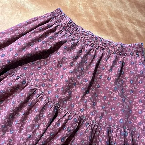 Vintage Roper Western Bohemian Patterned tiered maxi skirt Made USA small red Blue