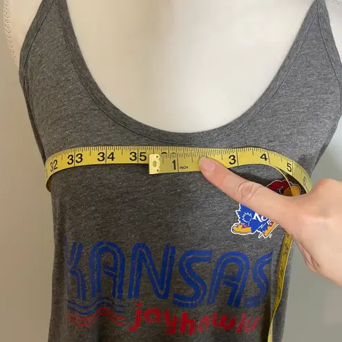 Rivalry Threads NWOT KU Kansas University Jayhawks Medium Heather Gray Strappy Tank Top Shirt New
