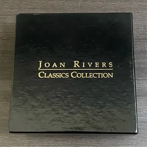 Joan Rivers Vintage  Crystal EARRINGS Drop Dangle Triangle Gold Tone