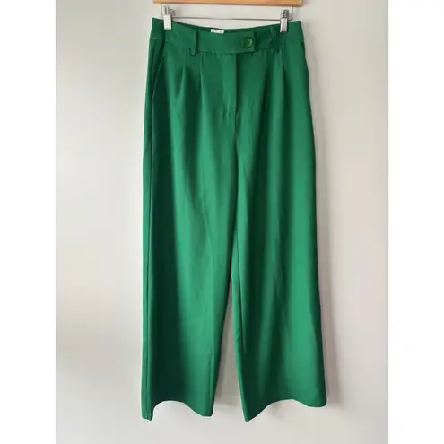 Princess Polly  Archer Pant Apple Green Wide-leg Pleated Front Slacks‎ Sz 8