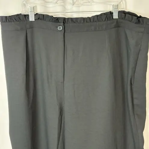 City Chic NWT Black Frill Waist Pants Size XL/22 High Rise Wide Leg Work Office