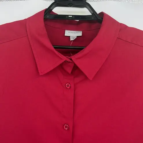 Avenue Button Up Womens Top Sz 26/28 Holiday Roll Tab Blousy NWT Minimal Office