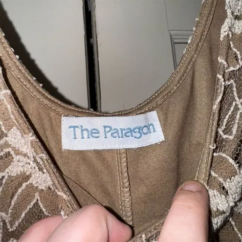 Paragon The Women's Size 10 Boho Brown Floral Lace Knee Length Dress