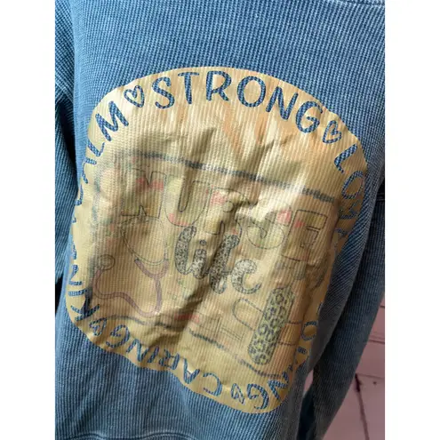 Natural Reflections Hoodie Sweatshirt Medium Nurse Life Thermal Waffle knit NWT