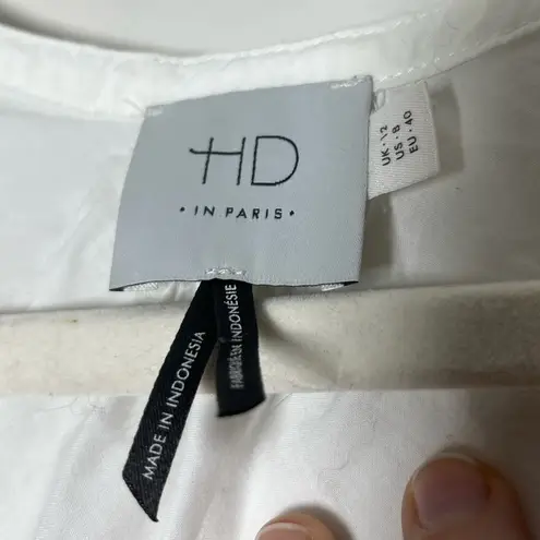 HD in Paris Anthropologie Pristine White Ruffle Sleeve Top, size 8