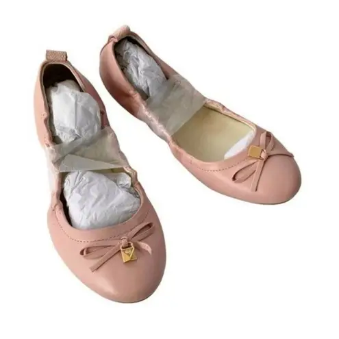 Michael Kors Michael  Leather Juliette Bow Ballet Flats Blush Pink Size 7 NWT