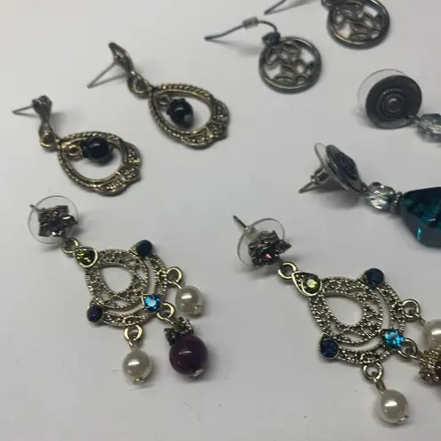 Lot Of 4 Pretty Costume Earrings Pierced Dangle Mix