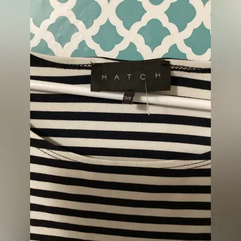 Hatch Navy and White Striped T