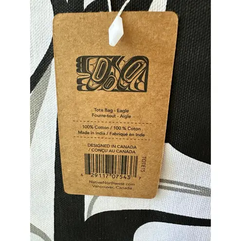 NWT Native Northwest Indigenous Haida Artist Roger Smith Eagle Canvas Tote Bag