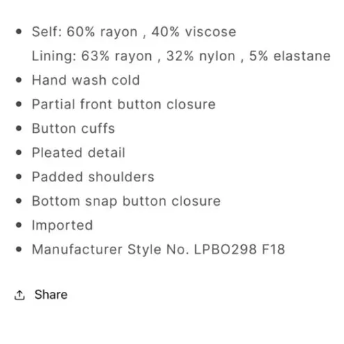 LPA Blouse Bodysuit in Little Leaves Long Sleeves Size XS