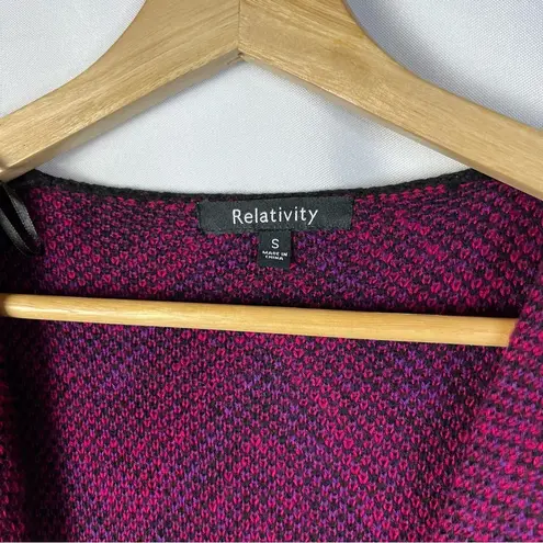 Relativity Purple & Pink Chevron Zig Zag Longline Cardigan Sweater S