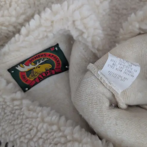 Vintage USA made Sherpa Cardigan Sweater Medium Brown