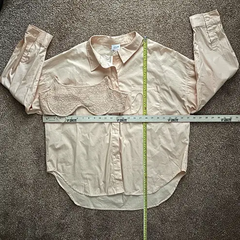 Le lis  Lexi Top Women’s Med Oversized & Matched Bra Set Peach Button Up NWT