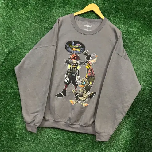 Disney Kingdom Hearts Halloween Town Oversized Crewneck Sweater Extra Large