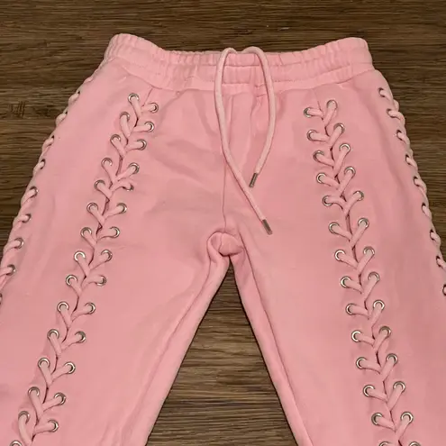 Hidden Cult Lace Up Wynn Sweat Pants Bubblegum Pink Size X Small