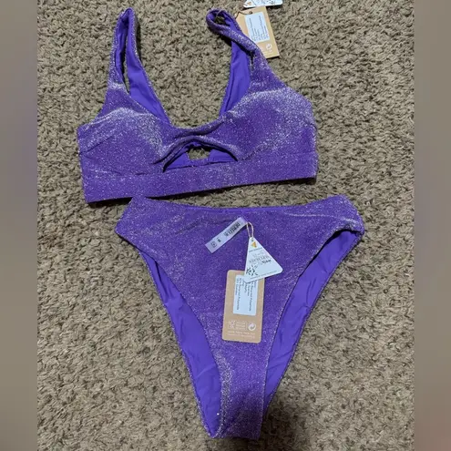 Purple Glitter Bikini Set