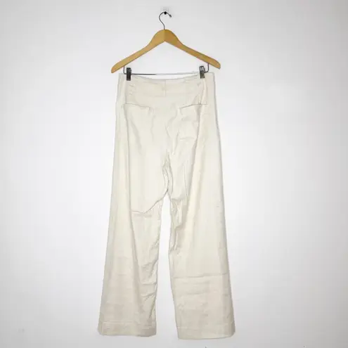 Maeve The Colette Wide Leg Pants Cream Linen Blend Size 30T Anthropologie