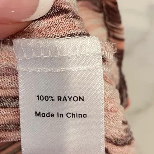 Evereve Pink Brown Printed Blouse Top Lightweight Animal Print M