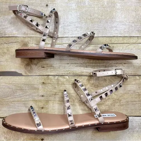 Steve Madden  Travel Tan Ankle Wrap Gladiator Studded Sandal