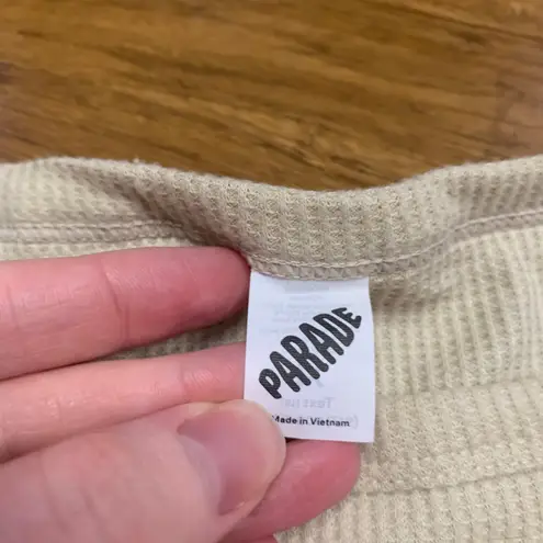 Parade Ribbed Tank Top Womens Size XL Cream Sleeveless Casual Everyday Layering Tan