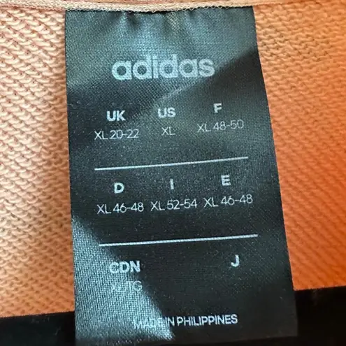 Adidas Core Linear Graphic Hoodie Orange XL All Over Logo Print Like New