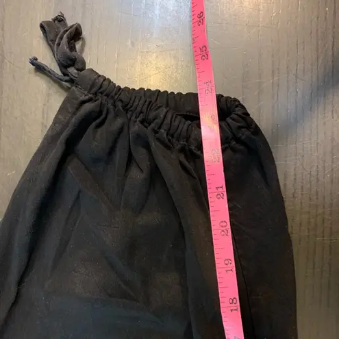 Tianello Black Garment Dyed Cargo Pants Women's Medium Tencel Rayon Drawstring