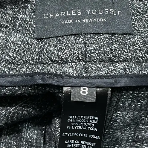 Charles Youssef Wide Wide Leg Pants Y2K VTG Heather Grey Sz 8 Made In USA