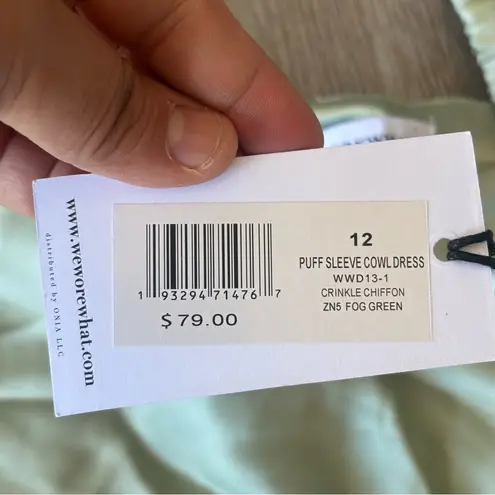 We Wore What Puff Sleeve Cowl Dress