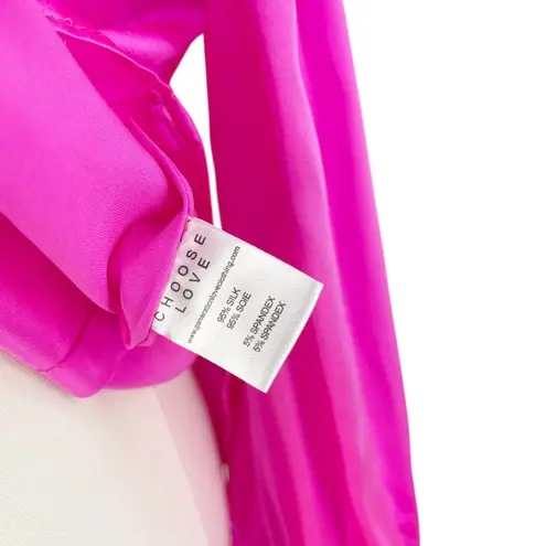 Generation Love Rosario One Shoulder Hot Pink Silk Blouse Size XL Statement Top
