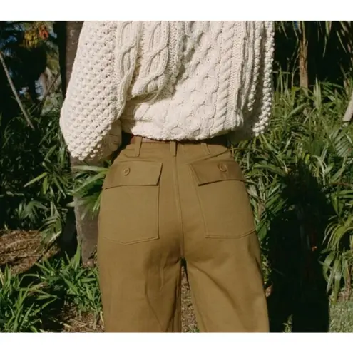 πDOENπ Walker Pant ~ Barrel Leg Button Fly Pants Boscage 12 NWT Brown