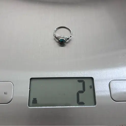 925 Sterling Silver Ladies Circle Cut Turquoise Ring Western Jewellery Gift Sz 9 Blue