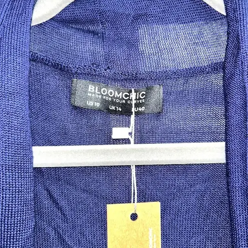 Bloomchic Blue Orange Cream Soft Lightweight Cardigan Size 10