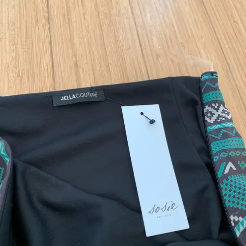 Jella Couture NWT green tribal maxi skirt