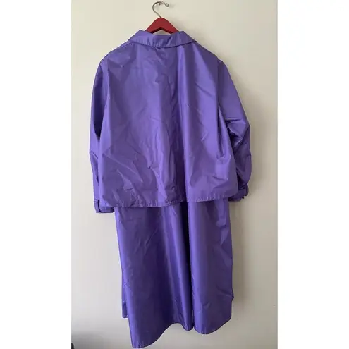 VTG J Gallery Purple Trench Coat Womens Size 5/6 English Country side Old Money