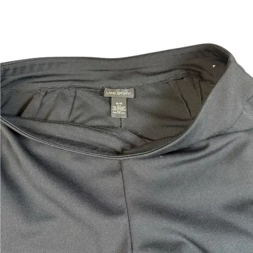 Lane Bryant  Wide Leg Pants Women's Size 14/16 Black Polyester Stretch Pull-On