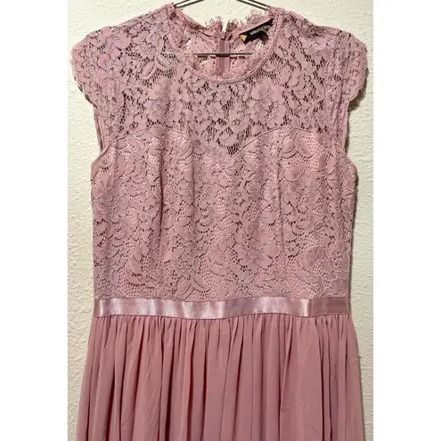 Formal Floral Lace Evening Party Maxi Dress Pink Size L