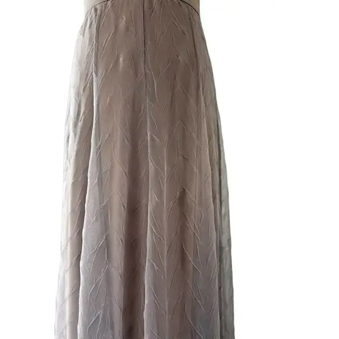 Nic+Zoe NWT MAXI ZIG ZAG TULLE SKIRT SIZE SMALL TAUPE