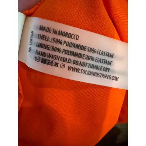 Solid & Striped Swimsuit Women Medium Orange Candy Red Gemma Rib Knit One Piece