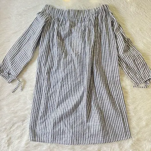 Love Note Women Stripes Dress Cold Shoulder Size