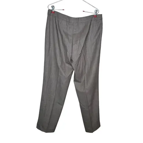 Escada Women's Dress Pants Check Wool Trousers Relaxed Flat front Grey Sz. 44 Gray Size undefined
