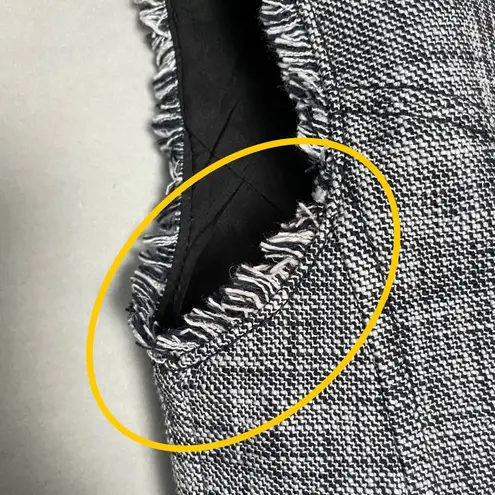 Rebecca Taylor Dress Slub Suiting Sleeveless Gray A-Line Raw Edges Mini 4 Women