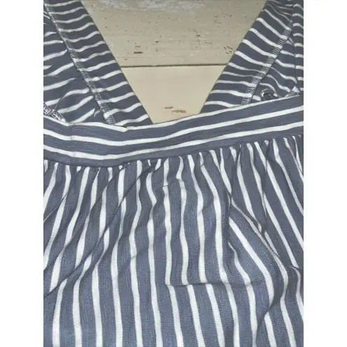 LC Lauren Conrad Lauren Conrad Stripe Ruffle Sleeveless Tank Top 4X Women's Plus Shirt Nautical