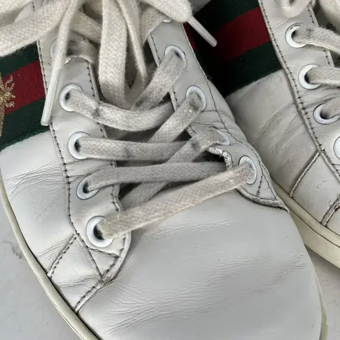 Gucci  Ace Sneaker with Bumble Bee Embroidery White Leather Authentic