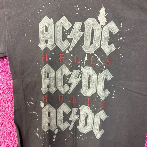 AC/DC Splatter Spell Out Hells Bells Hard Rock Band Tee M