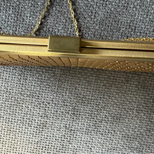 La Regale VTG Gold Metal Mesh Evening Bag Clutch Wedding Guest Retro Glam Disco