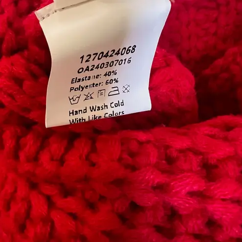 Commense Ribbed Textured Sleeveless Cardigan Button Front Size Small Red NWT